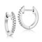 Lusoro 925 Sterling Silver Single Row AAA Cubic Zirconia, Pave Huggie Hoop Earrings